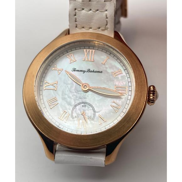 Tommy Bahama Womens Watch 36mm MOP Face New Battery WR 3ATM All Stainless Steel - Picture 2 of 13